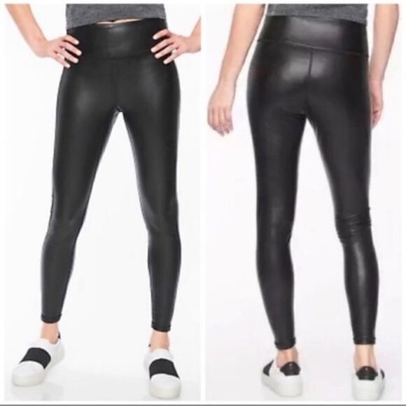 Athleta All Over Gleam Faux Leather Leggings M - Picture 1 of 8